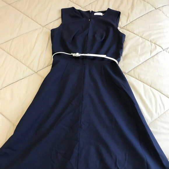 Calvin Klein Dresses & Skirts - Calvin Klein Blue Dress w Belt - Size 4
